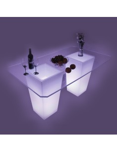 Светящийся фуршетный стол LED PILLARS Double 180x110x90 см c разноцветной RGB подсветкой и пультом ДУ 220V