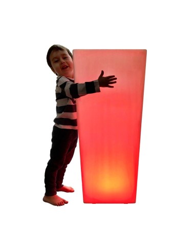 Цветочное кашпо с аккумулятором LED QUADRUM-4 c разноцветной RGB подсветкой и пультом USB IP65
