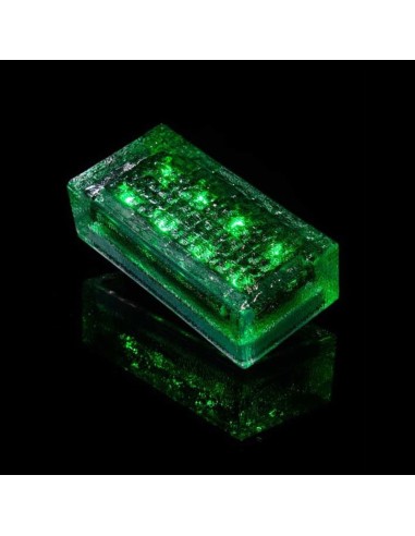 Светодиодная брусчатка 200x100 мм на солнечных батареях LED Solar Glass зелёная IP68