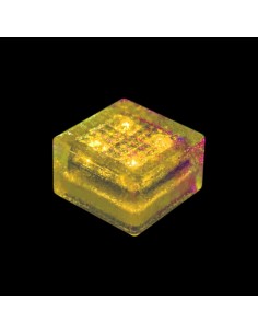 Светодиодная брусчатка 100x100 мм на солнечных батареях LED Solar Glass жёлтая IP68 2