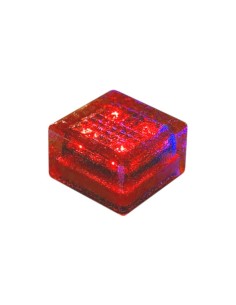 Светодиодная брусчатка 100x100 мм на солнечных батареях LED Solar Glass красная IP68