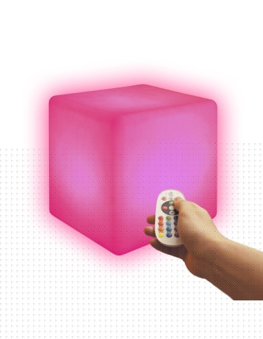 Светильник куб беспроводной LED CUBE 20 см разноцветный RGB с аккумулятором и пультом USB IP68
