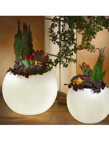 Кашпо с подсветкой Шар 60 см LED Moony белое 220V