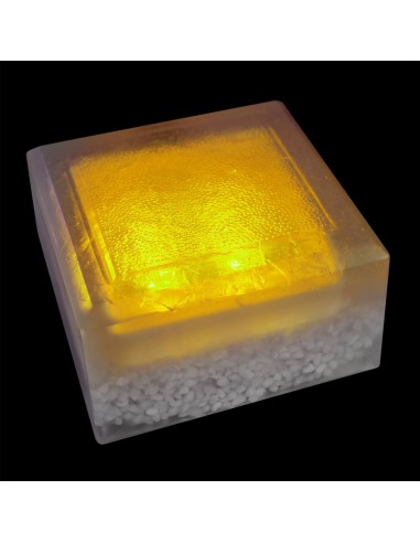 Светодиодная брусчатка 100x100 мм LED Lumbrus Crystal жёлтая IP69K