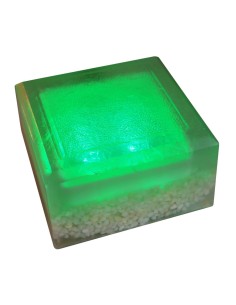 Светодиодная брусчатка 100x100 мм LED Lumbrus Crystal зелёная IP69K