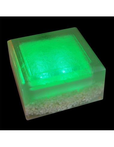 Светодиодная брусчатка 100x100 мм LED Lumbrus Crystal зелёная IP69K