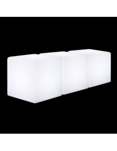 Скамейка с подсветкой LED Cubes T50 белая 220V 2