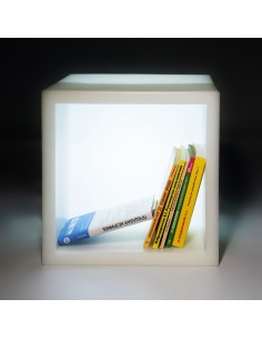 Куб-витрина с подсветкой 40 см LED Block белый 220V