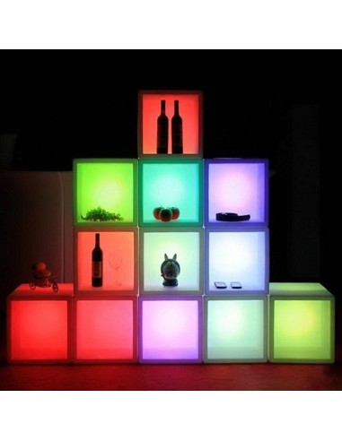 Куб-витрина с подсветкой 40 см LED Block RGB с аккумулятором