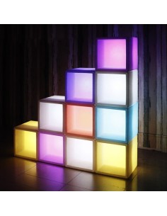 Куб-витрина с подсветкой 40 см LED Block RGB с аккумулятором