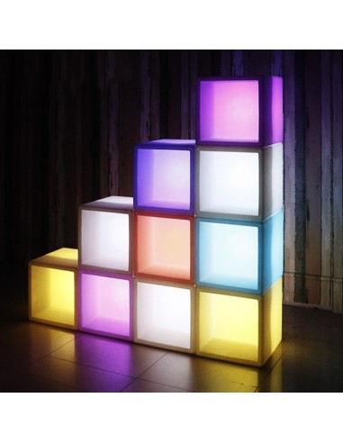 Куб-витрина с подсветкой 40 см LED Block RGB с аккумулятором