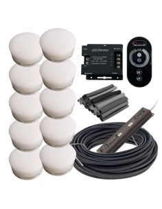 Комплект грунтовых светильников 80 мм LED Lumbrus Spot с адаптером и диммером