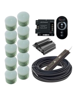 Комплект грунтовых светильников 50 мм LED Lumbrus Spot с адаптером и диммером