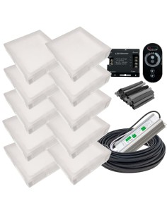 Комплект светодиодной брусчатки 200x200 мм LED Lumbrus с адаптером и диммером