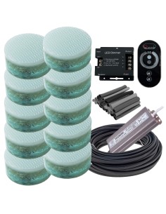 Комплект грунтовых светильников 100 мм LED Lumbrus Spot с адаптером и диммером