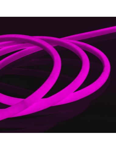 Гибкий неон LED Neon 360° круглый 14 мм розовый IP65 220V