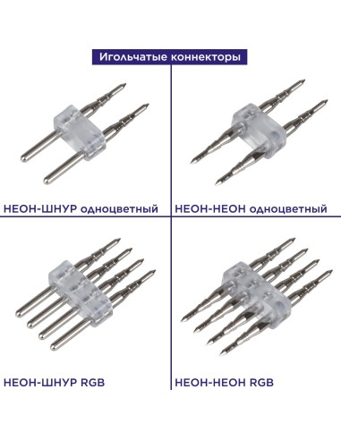 Коннектор игольчатый для круглого гибкого неона (упаковка 10 шт)