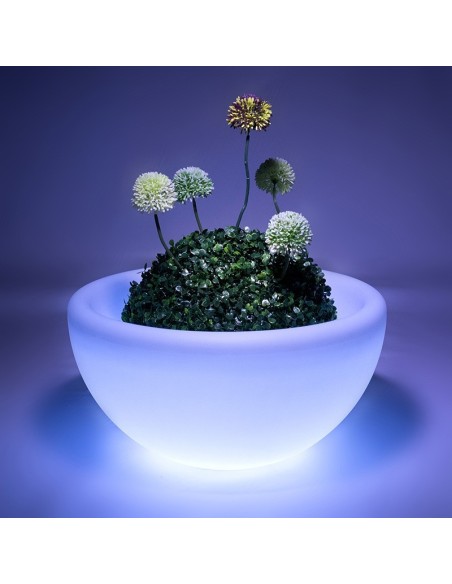 Кашпо с подсветкой Полусфера 50 см LED Garda RGB с аккумулятором Кашпо с подсветкой Полусфера 50 см LED Garda RGB с аккумулятором