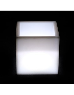 Кашпо с подсветкой Куб LED Plaza 30 см белое 220V