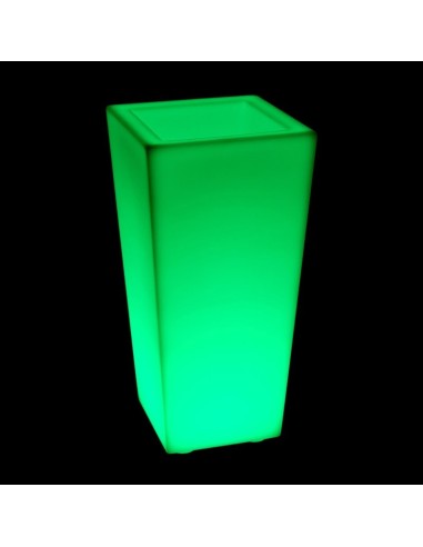 Цветочное кашпо с аккумулятором LED QUADRUM-3 c разноцветной RGB подсветкой и пультом USB IP65