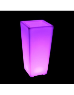 Светящееся кашпо для цветов LED QUADRUM-2 c разноцветной RGB подсветкой и пультом ДУ IP65 220V 2