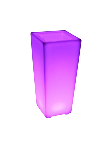 Цветочное кашпо с аккумулятором LED QUADRUM-2 c разноцветной RGB подсветкой и пультом USB IP65