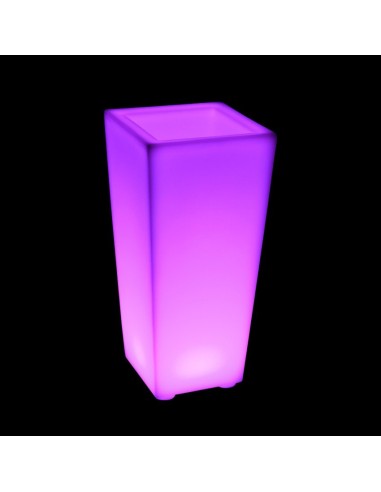 Цветочное кашпо с аккумулятором LED QUADRUM-2 c разноцветной RGB подсветкой и пультом USB IP65